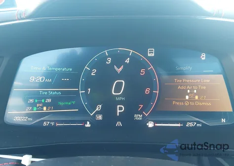 2021 Chevrolet Corvette Stingray Rwd 2Lt из США, поврежденный, VIN 1G1YB3D49M5118075